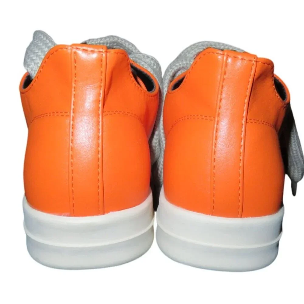 MOFEEDOUKA Orange Vegan PU Leather Platform Comfort Walking Sneakers 37 or US 7